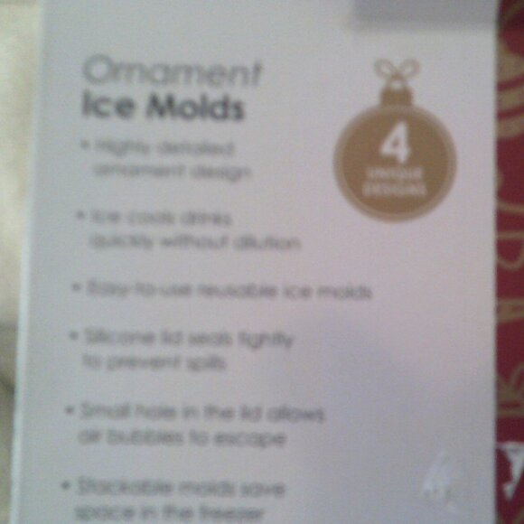 Tovolo Christmas Ornament Ice Molds Set of 4 Tree Snowflake Holiday Gift Drink - Picture 5 of 6